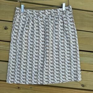 Boden Skirt Geometric Abstract Pleated Size 8 Long Office Work Classic Textured